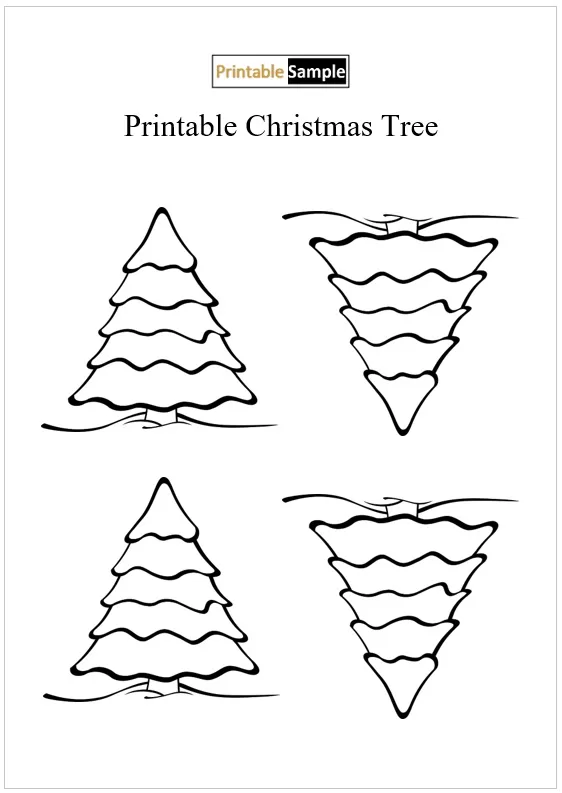 Miniature Christmas tree template 