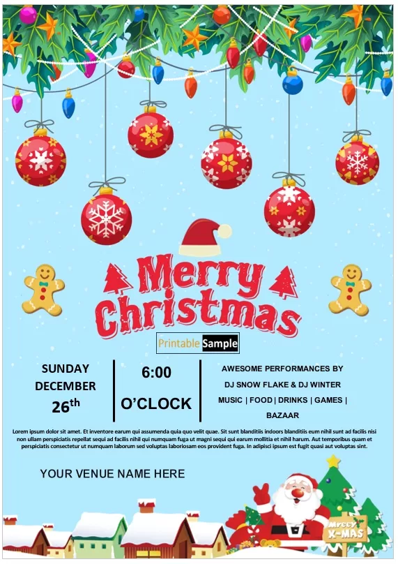 Office Christmas party invitation sample 