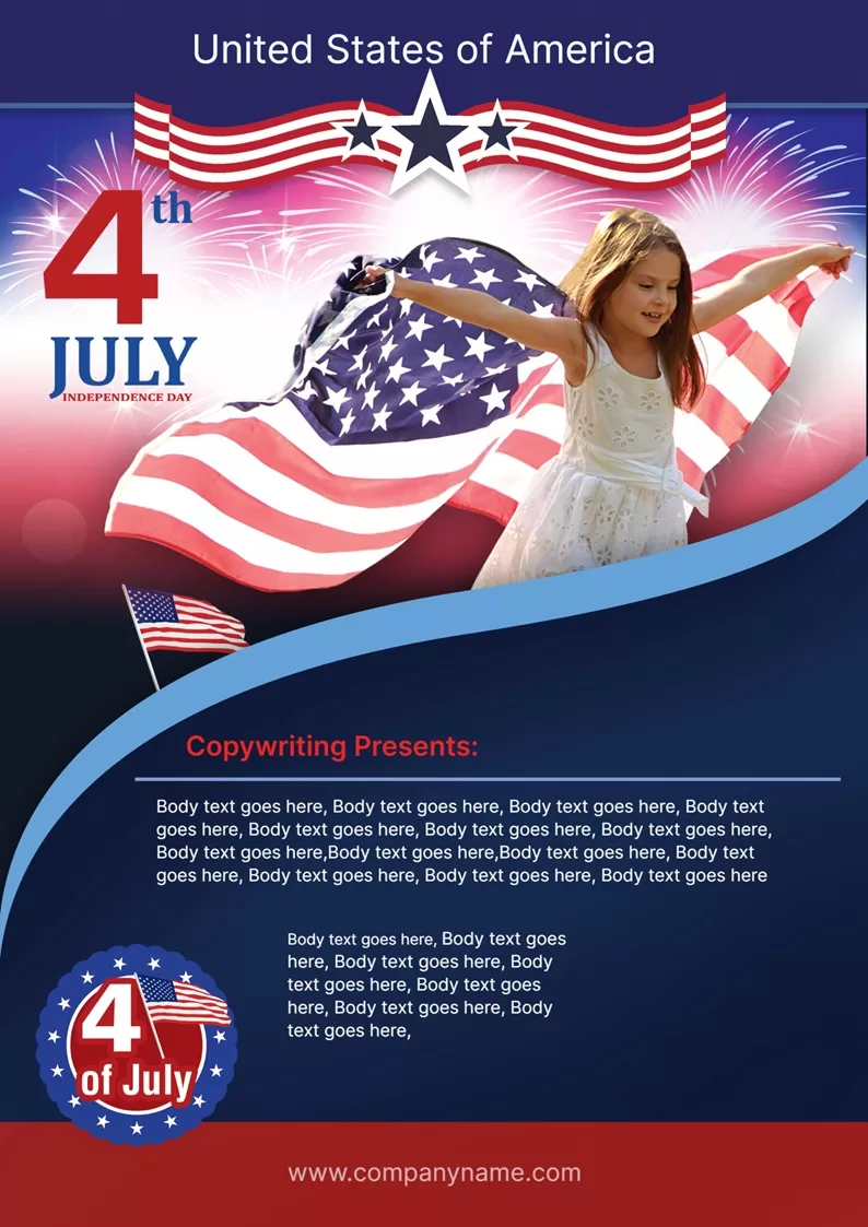4th July American Day Flyer Design