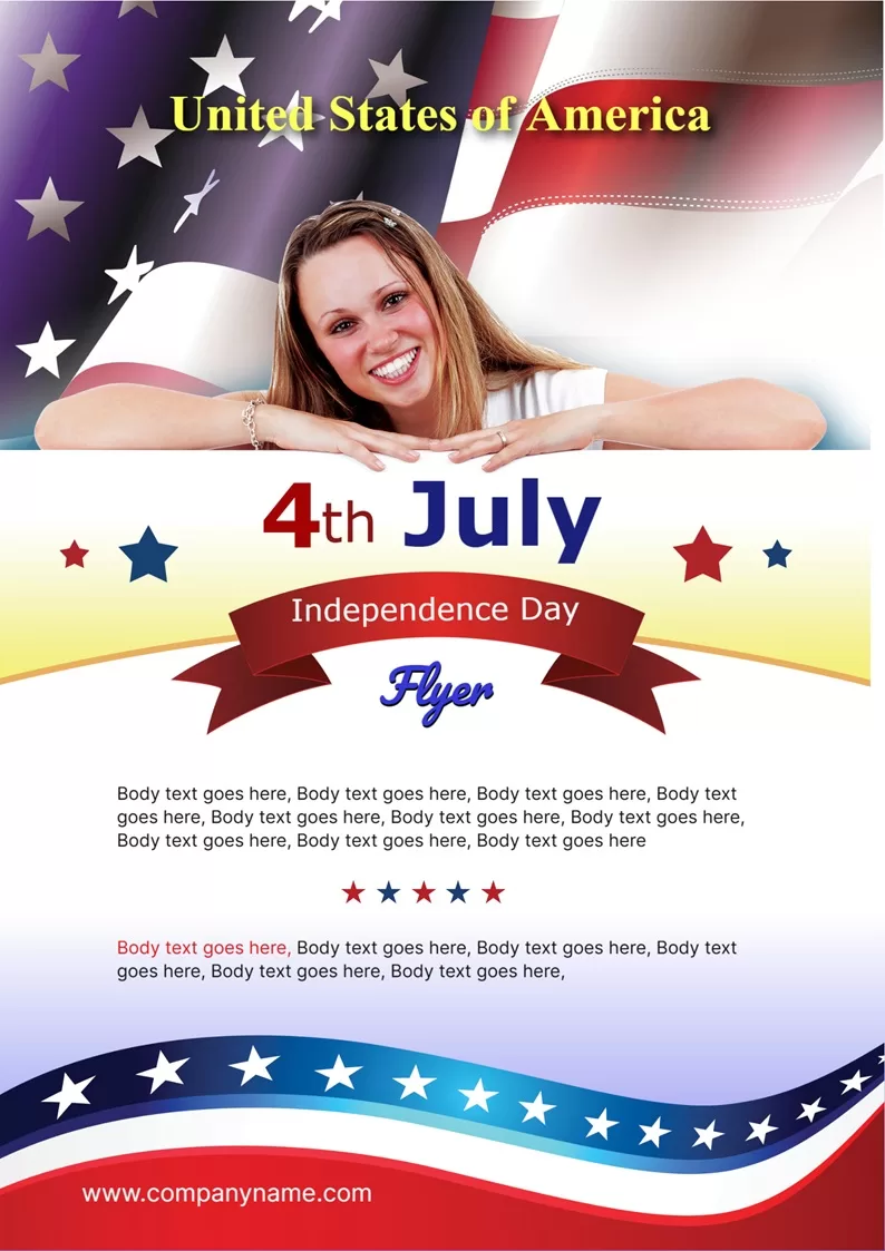 4th July Party Invitation Flyer Design