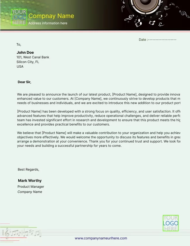 Letterhead Design for Musicians
